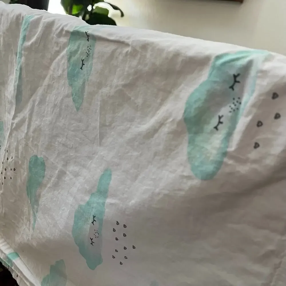 Crate & Kids Organic Cotton Twin Size Sheet Set Watercolor Cloud
